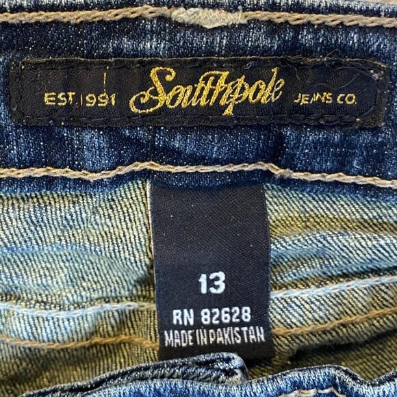 Southpole Juniors Jeans Size 13 Dark Wash Denim Skinny Cotton Spandex Blend - Picture 3 of 12
